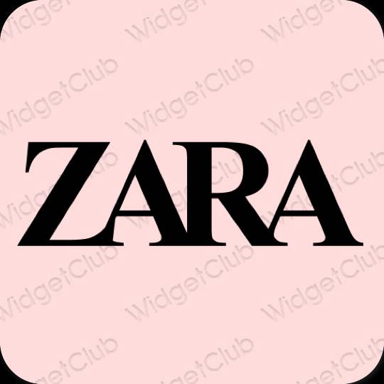 Estetické pastelovo ružová ZARA ikony aplikácií