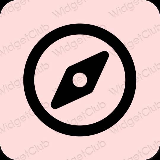Estetyka pastelowy róż Safari ikony aplikacji
