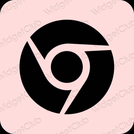 Estetický pastelově růžová Chrome ikony aplikací