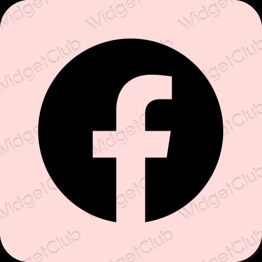 Естетичний пастельний рожевий Facebook значки програм