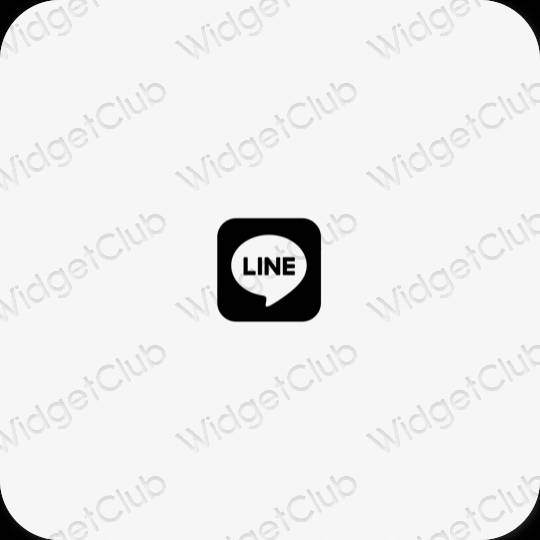 Естетичний сірий LINE значки програм