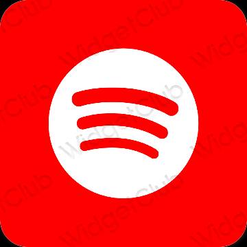 미적인 빨간색 Spotify 앱 아이콘