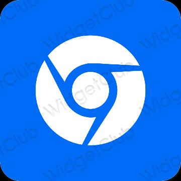 Aesthetic blue Chrome app icons