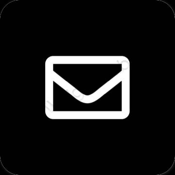 Estetisk svart Mail app ikoner