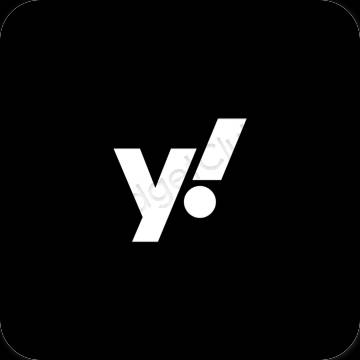 Aesthetic black Yahoo! app icons