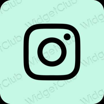 សោភ័ណ ពណ៌ខៀវ pastel Instagram រូបតំណាងកម្មវិធី