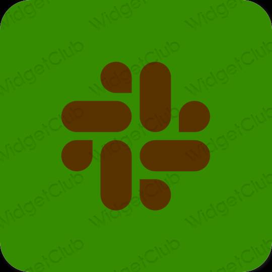 Aesthetic green Slack app icons