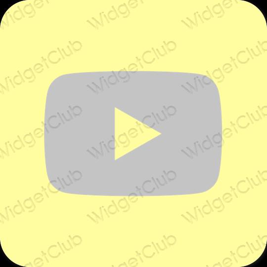 Estetisk gul Youtube app ikoner