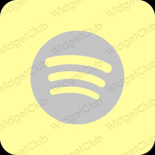 Estetické žltá Spotify ikony aplikácií