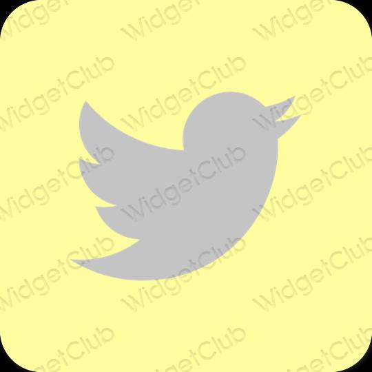 미적인 노란색 Twitter 앱 아이콘