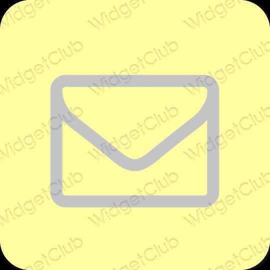 زیبایی شناسی رنگ زرد Mail آیکون های برنامه