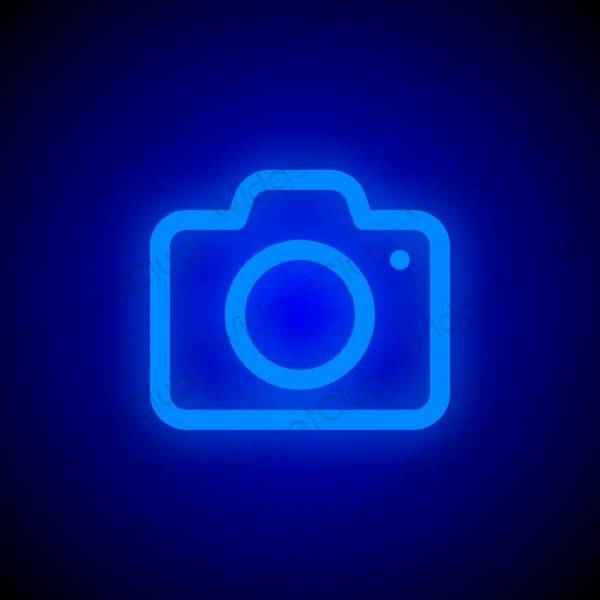 Ästhetisch neonblau Camera App-Symbole