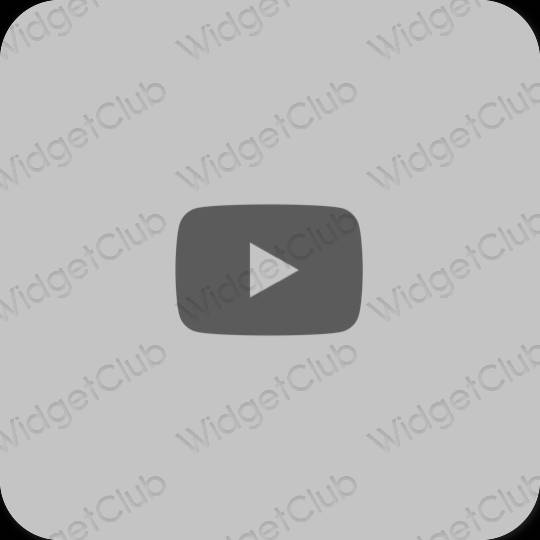 Estetisk grå Youtube app ikoner