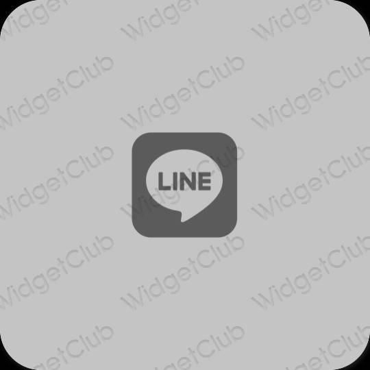 Estético cinzento LINE ícones de aplicativos