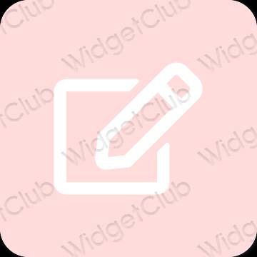Estetyka różowy Notes ikony aplikacji