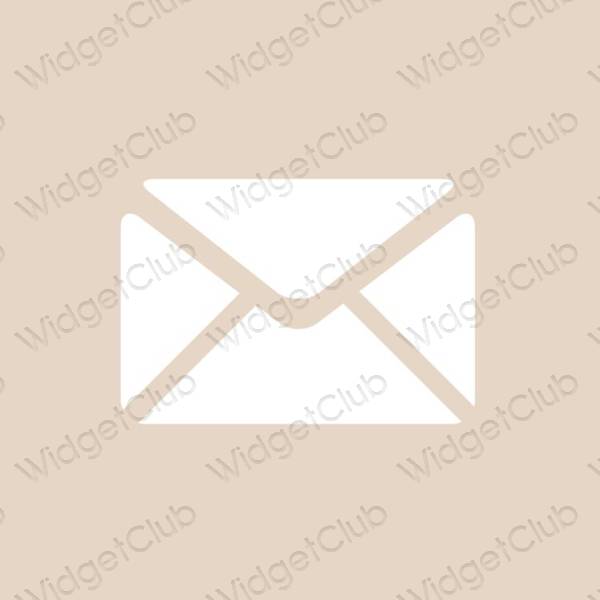جمالي اللون البيج Mail أيقونات التطبيق