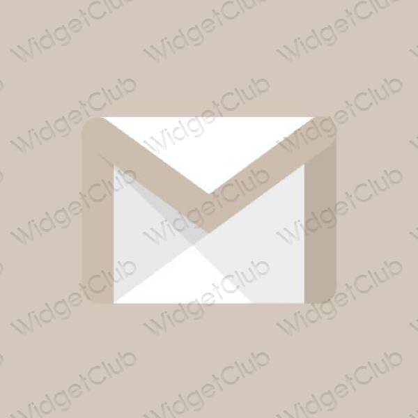 جمالي اللون البيج Gmail أيقونات التطبيق