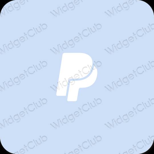 Esztétika pasztell kék Paypal alkalmazás ikonok