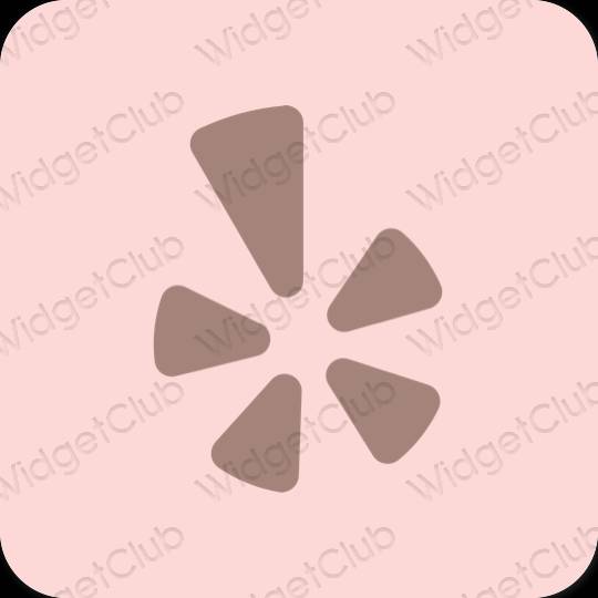 Estetické pastelovo ružová Yelp ikony aplikácií