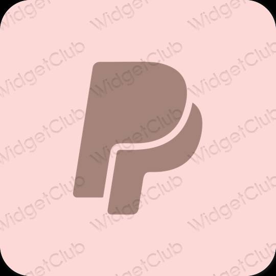 Esteetiline pastelne roosa Paypal rakenduste ikoonid