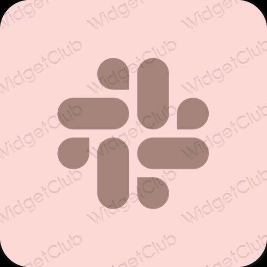 Estetis merah muda pastel Slack ikon aplikasi