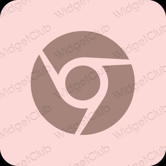 Estético rosa pastel Chrome ícones de aplicativos