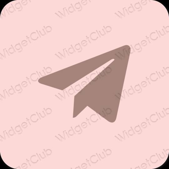 Αισθητικός παστέλ ροζ Telegram εικονίδια εφαρμογών