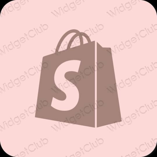 Αισθητικός παστέλ ροζ Shopify εικονίδια εφαρμογών