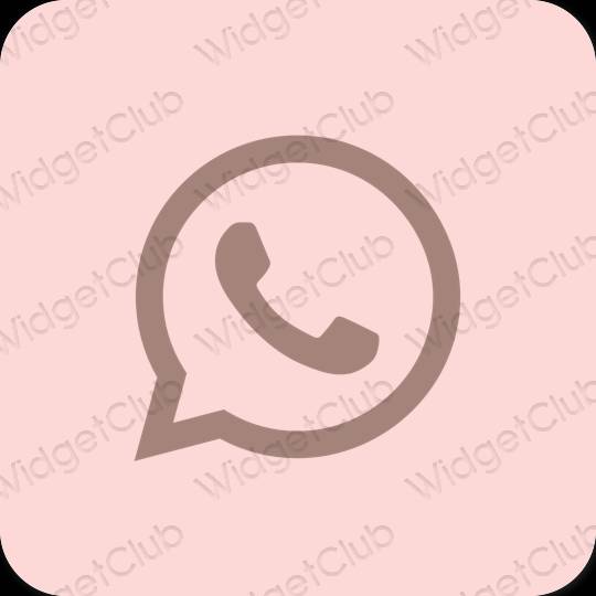 Estetsko pastelno roza WhatsApp ikone aplikacij