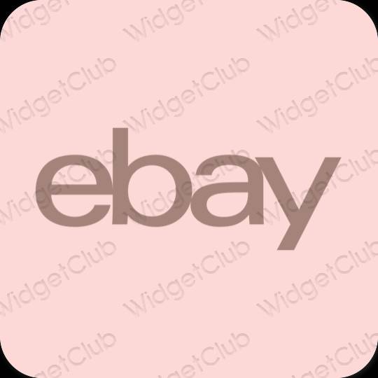 เกี่ยวกับความงาม สีชมพูพาสเทล eBay ไอคอนแอพ
