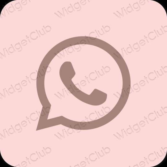 審美的 柔和的粉紅色 WhatsApp 應用程序圖標