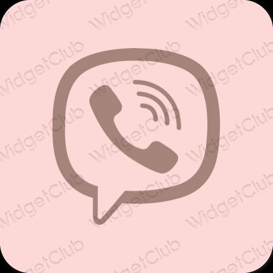 Stijlvol pastelroze Viber app-pictogrammen