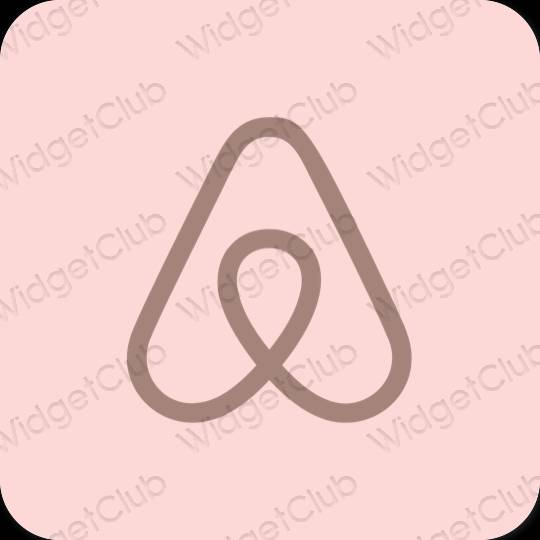 Estetik pastel pembe Airbnb uygulama simgeleri