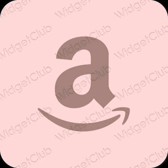 Estético rosa pastel Amazon ícones de aplicativos