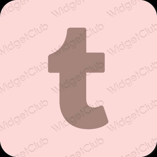 Estetik merah jambu pastel Tumblr ikon aplikasi