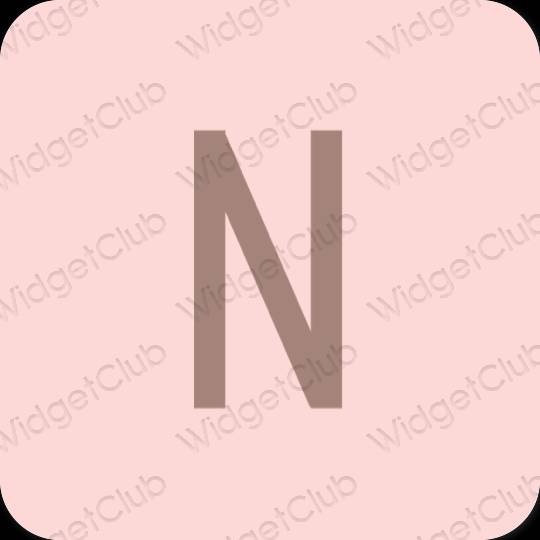 Естетичен пастелно розово Netflix икони на приложения