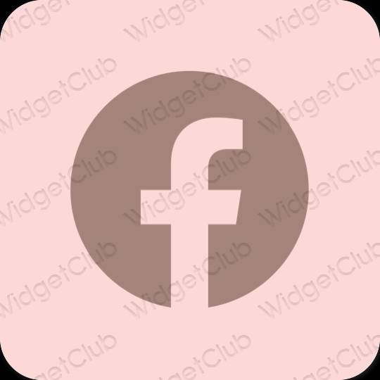 Estetic roz pastel Facebook pictogramele aplicației
