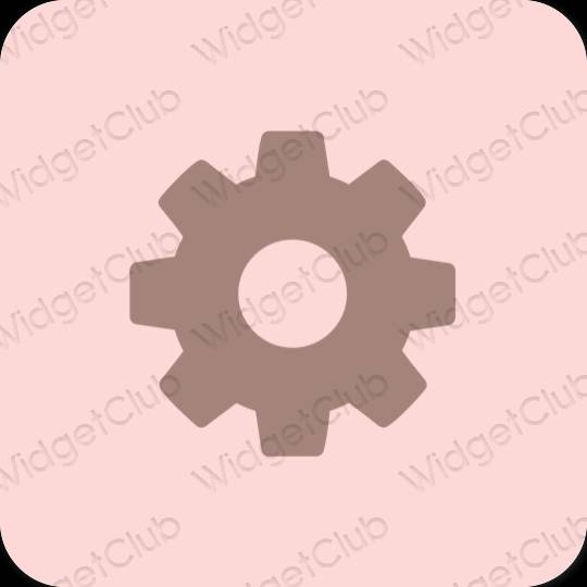 Æstetisk pastel pink Settings app ikoner