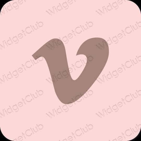 Естетичен пастелно розово Vimeo икони на приложения