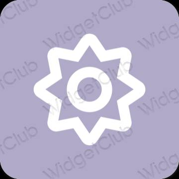 Esztétika lila Settings alkalmazás ikonok