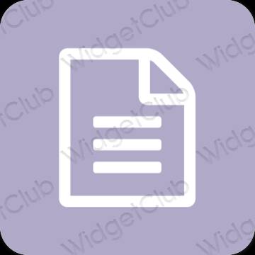эстетический пурпурный Notes значки приложений