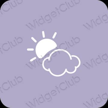 Estético roxo Weather ícones de aplicativos