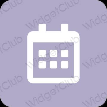 Estetinis violetinė Calendar programėlių piktogramos