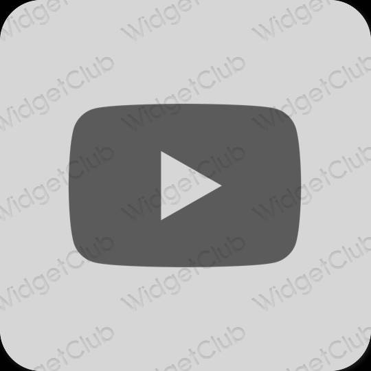 Stijlvol grijs Youtube app-pictogrammen