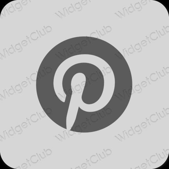 Aesthetic gray Pinterest app icons