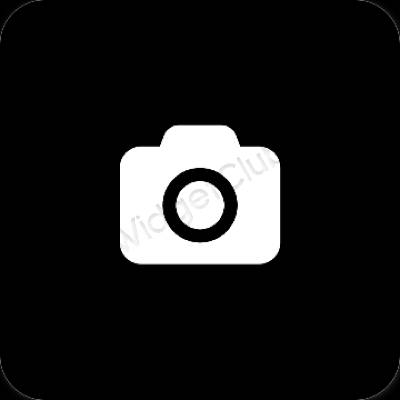 Ästhetisch Schwarz Camera App-Symbole