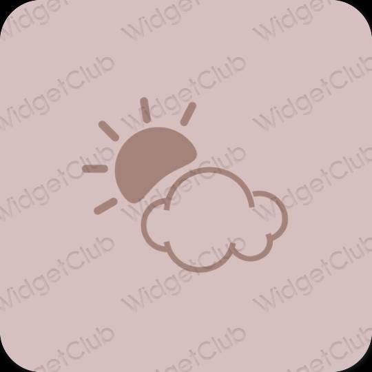 Aesthetic pastel pink Weather app icons