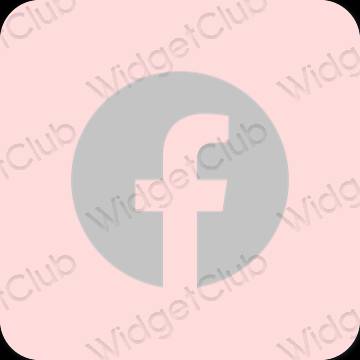 Estético rosa pastel Facebook iconos de aplicaciones
