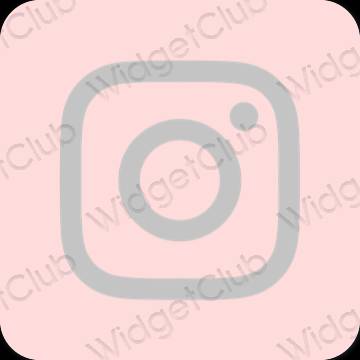 אֶסתֵטִי ורוד פסטל Instagram סמלי אפליקציה