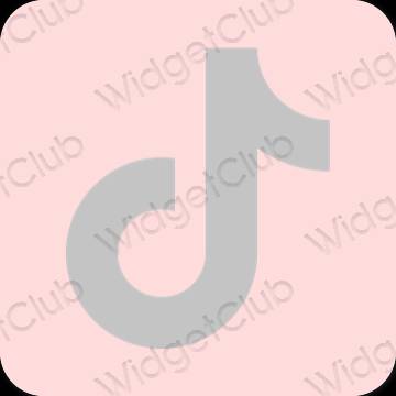Estético rosa pastel TikTok ícones de aplicativos